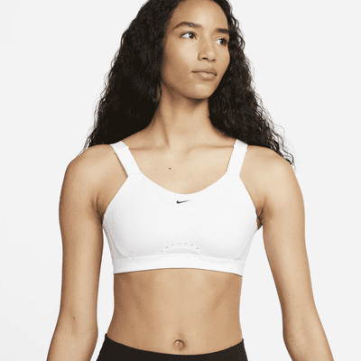 Nike Women's Alpha High-Support Padded Zip-Front Sports Bra in White -  ShopStyle