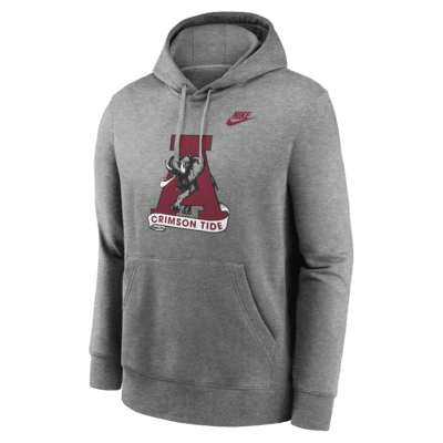 Sudadera con gorro sin cierre universitaria Nike para hombre Alabama Crimson Tide Legacy Club Primary Logo