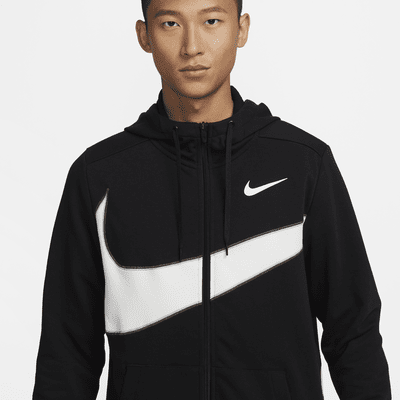 เสื้อมีฮู้ดฟิตเนสผ้าฟลีซซิปยาวผู้ชาย Nike Dri-FIT