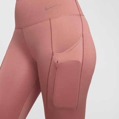 Leggings de tiro alto de 7/8 de sujeción firme con bolsillos para mujer Nike Go