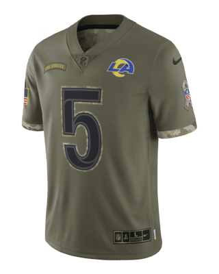 Camiseta de fútbol americano edición limitada para hombre NFL Los Angeles  Rams Salute to Service (Aaron Donald). 