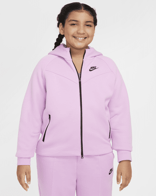 Подростковое худи Nike Sportswear Tech Fleece Big Kids' (Girls') Full-Zip Hoodie (Extended Size)