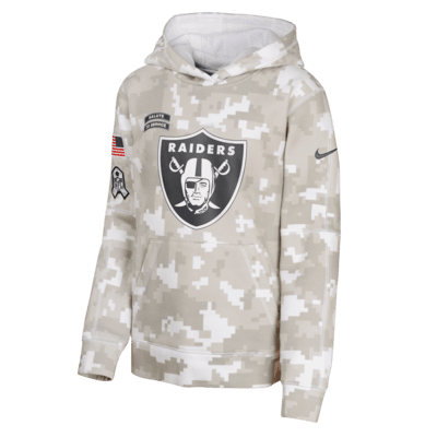 Las Vegas Raiders Salute to Service Primary Edge Club Big Kids' Nike NFL Pullover Hoodie