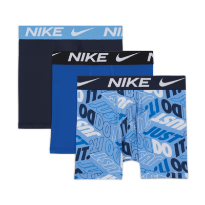 Nike Dri-FIT Essentials Big Kids' Printed Boxer Briefs (3-Pack)