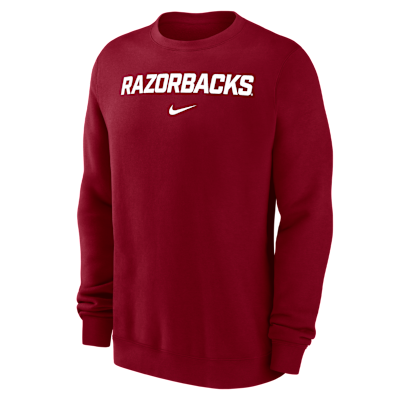 Arkansas Razorbacks Club Fleece Men's Nike NCAA Pullover Crew-Neck Sweatshirt