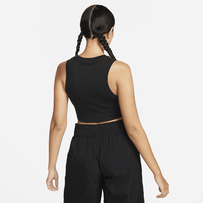 Nike Sportswear Chill Knit Women's Tight Cropped Mini-Rib Tank Top. Nike RO