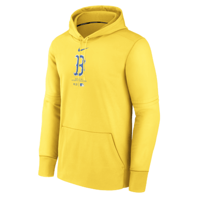 Sudadera con gorro sin cierre Nike Therma de la MLB para hombre Boston Red Sox City Connect Practice