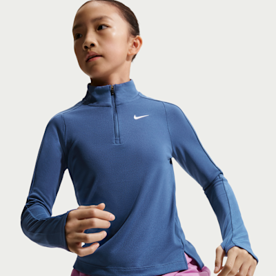Nike Girls' Dri-FIT Long-Sleeve 1/4-Zip Top