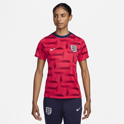 England Academy Pro Nike Dri-FIT kurzärmeliges Pre-Match-Fußballoberteil für Damen