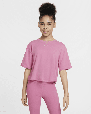 Подростковые шорты Nike One Relaxed Big Kids' (Girls') Dri-FIT Short-Sleeve Top