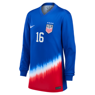 Rose Lavelle USWNT 2024 Stadium Away Big Kids' Nike Dri-FIT Long-Sleeve Soccer Jersey