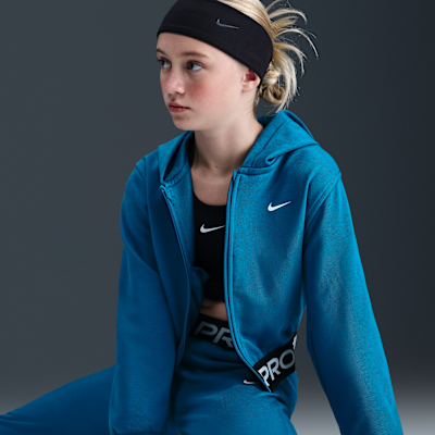 Nike Pro Fleece Big Kids' (Girls') Dri-FIT Full-Zip Hoodie