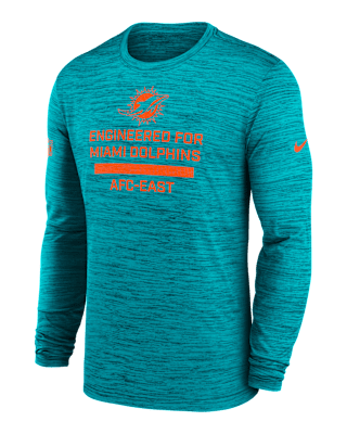 Мужская футболка Miami Dolphins Sideline Team Issue Velocity Nike Dri-FIT NFL Long-Sleeve