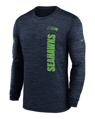 Мужская футболка Seattle Seahawks Sideline Velocity Nike Dri-FIT NFL Long-Sleeve