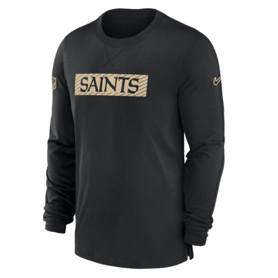 Playera de manga larga Nike Dri-FIT para hombre New Orleans Saints Sideline Player Team Issue