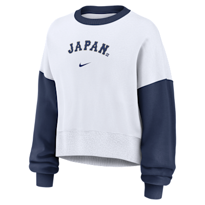 Sudadera de cuello redondo sin cierre Nike para mujer Japan National Baseball Team 2026 World Baseball Classic