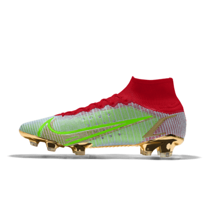фото Футбольные бутсы с индивидуальным дизайном mbappé's nike mercurial superfly 8 elite by street soccer usa - зеленый
