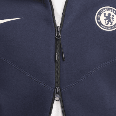 Chelsea FC Tech Fleece Windrunner Nike Tam Boy Fermuarlı Erkek Kapüşonlu Futbol Üstü