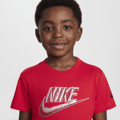 Playera Futura metalizada para niños talla pequeña Nike