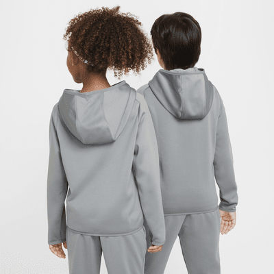 Sudadera de entrenamiento con gorro Therma-FIT acondicionada para el invierno para niños talla grande Nike