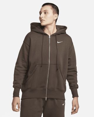 Nike Phoenix Fleece Zip Hoodie in Gray