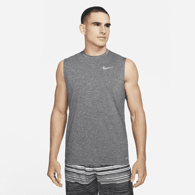 Camiseta Hydroguard de natación sin mangas de tela jaspeada para hombre Nike