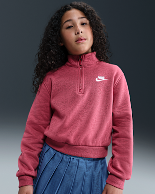 Детские  Nike Sportswear Club Fleece Big Kids' (Girls') 1/2-Zip Long-Sleeve Top