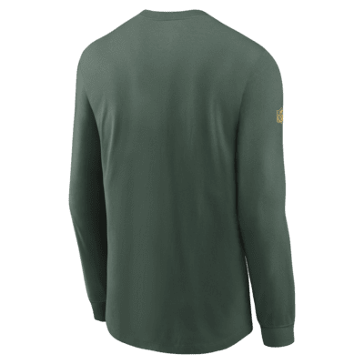 Men's Green Bay Packers Nike Yellow Sideline Player Long Sleeve