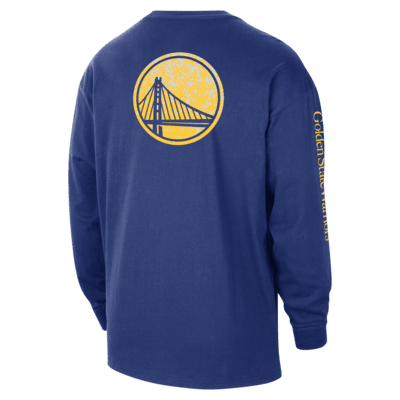 Playera Max90 de manga larga Nike NBA para hombre Golden State Warriors Courtside