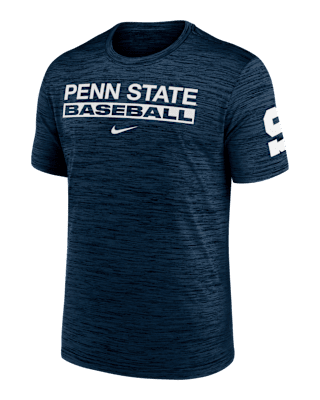 Мужская футболка Penn State Nittany Lions Velocity Baseball Wordmark Stack Nike Dri-FIT College