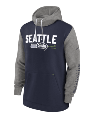 Seattle Seahawks Color Block Men's Nike NFL Pullover Hoodie.