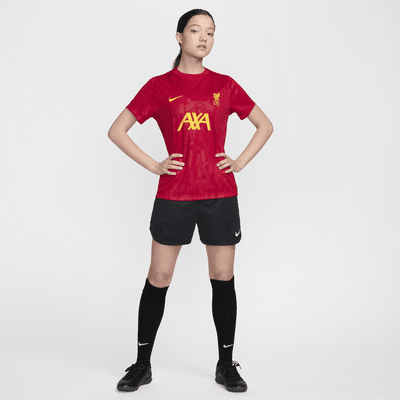 Haut de foot d'avant-match à manches courtes Nike Dri-FIT Liverpool FC Academy Pro pour femme