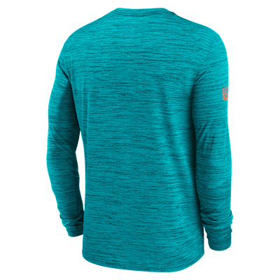 Miami Dolphins Sideline Team Issue Velocity Men's Nike Dri-FIT NFL Long-Sleeve T-Shirt