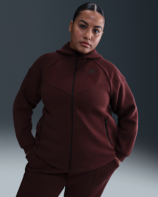 Женское худи Nike Sportswear Tech Fleece Windrunner Full-Zip Hoodie (Plus Size) для бега