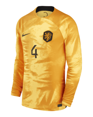 Men's Netherlands 2022/2023 Stadium Home Long Sleeve Jersey - Laser Or –  Gazelle Sports