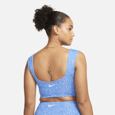 Top cropped de natación reversible para mujer Nike