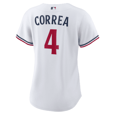 MLB Minnesota Twins (Carlos Correa) Women's Replica Baseball Jersey.