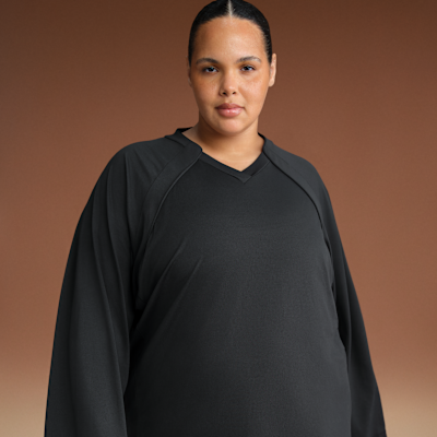 NikeSKIMS Airy Women's Oversized V-Neck Long-Sleeve Top