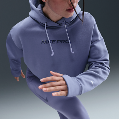 Nike Pro Therma-FIT-hættetrøje i fleece til kvinder