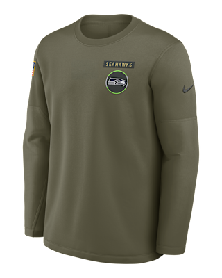 Мужские  Seattle Seahawks Salute to Service Sideline Triumphant Win Coach Nike NFL Pullover Crew
