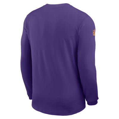 Playera de manga larga Nike Dri-FIT de la NFL para hombre Minnesota Vikings Sideline Coach