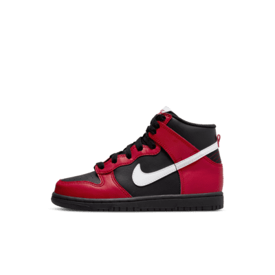 black and red nike dunk high