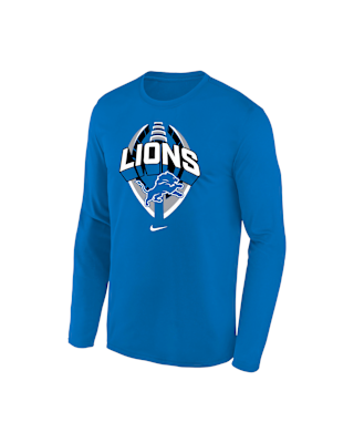 Детская футболка Detroit Lions Legend Icon Big Kids' Nike Dri-FIT NFL Long-Sleeve