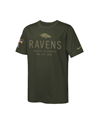 Детская футболка Baltimore Ravens Salute to Service Sideline Big Kids’ Nike Dri-FIT NFL