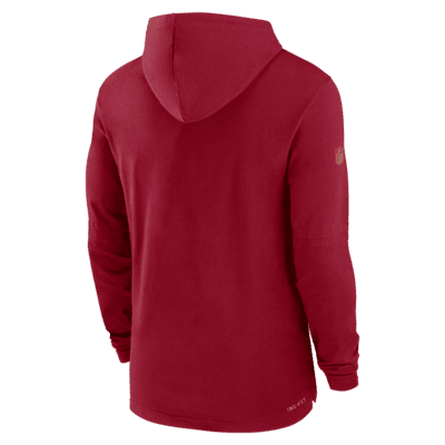 San Francisco 49ers Sideline Men's Nike Dri-FIT NFL Long-Sleeve Hooded Top.