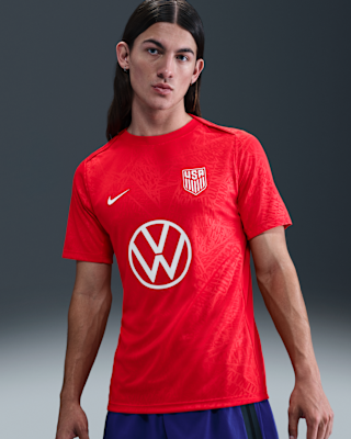 Мужские шорты USMNT Academy Pro Nike Dri-FIT Soccer Pre-Match Short-Sleeve Top