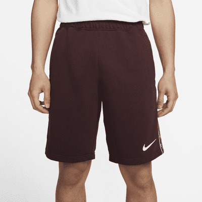 burgundy nike fleece shorts