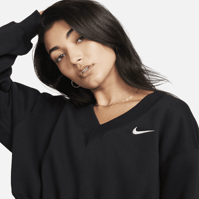 Haut court à col en V Nike Sportswear Phoenix Fleece pour femme