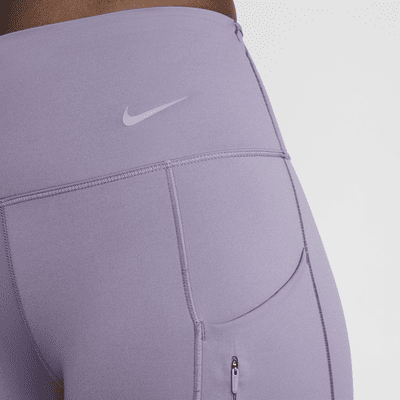 Damskie legginsy ze średnim stanem i kieszeniami o długości 7/8 zapewniające mocne wsparcie Nike Go