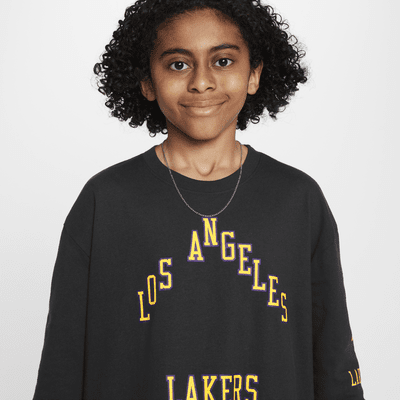 Los Angeles Lakers 2023/24 City Edition Older Kids' (Boys') Nike NBA Max90 Long-Sleeve T-Shirt